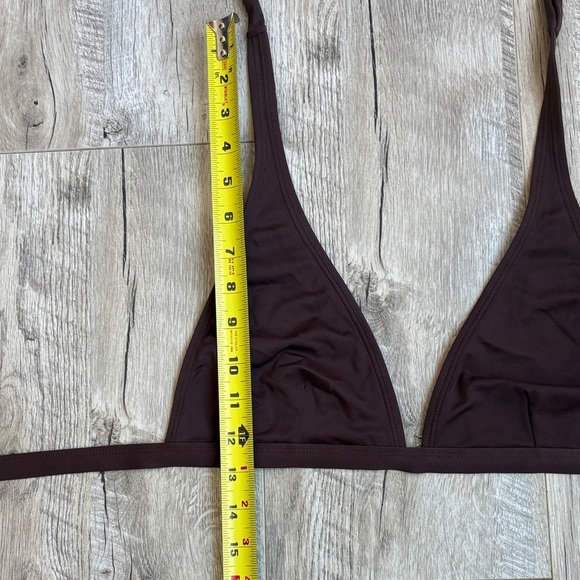 3/$30! Pualani Chocolate Brown Triangle Halter Bikini Top - Picture 6 of 7